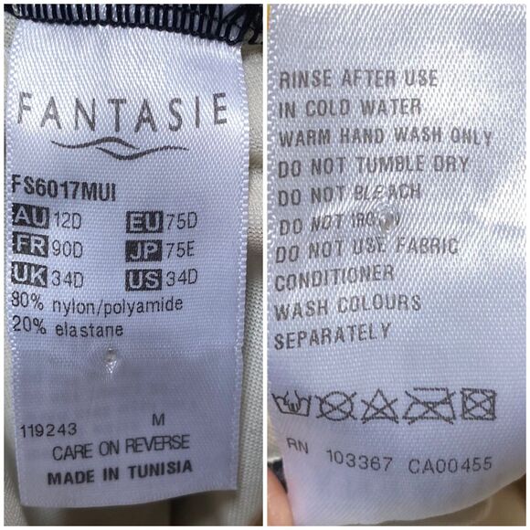 Fantasie Lascari Sized-Cup Bandeau Swimsuit Size 34D Multicolor Medallion floral - Picture 11 of 12